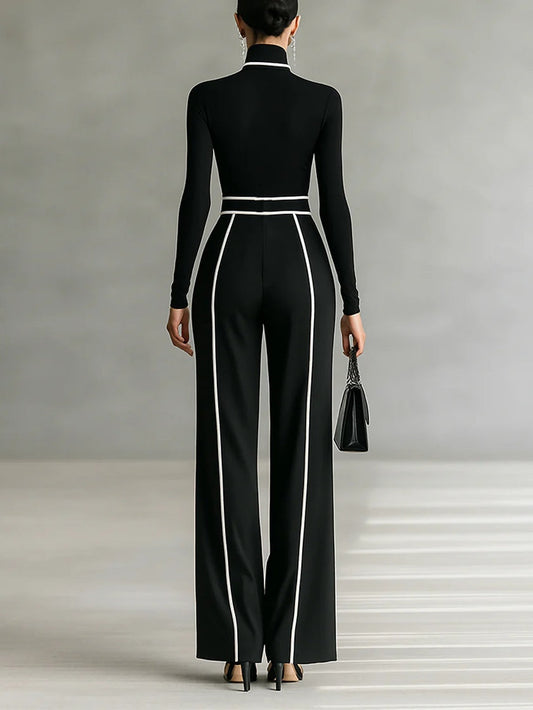 Vera™ Conjunto elegante con detalles en contraste