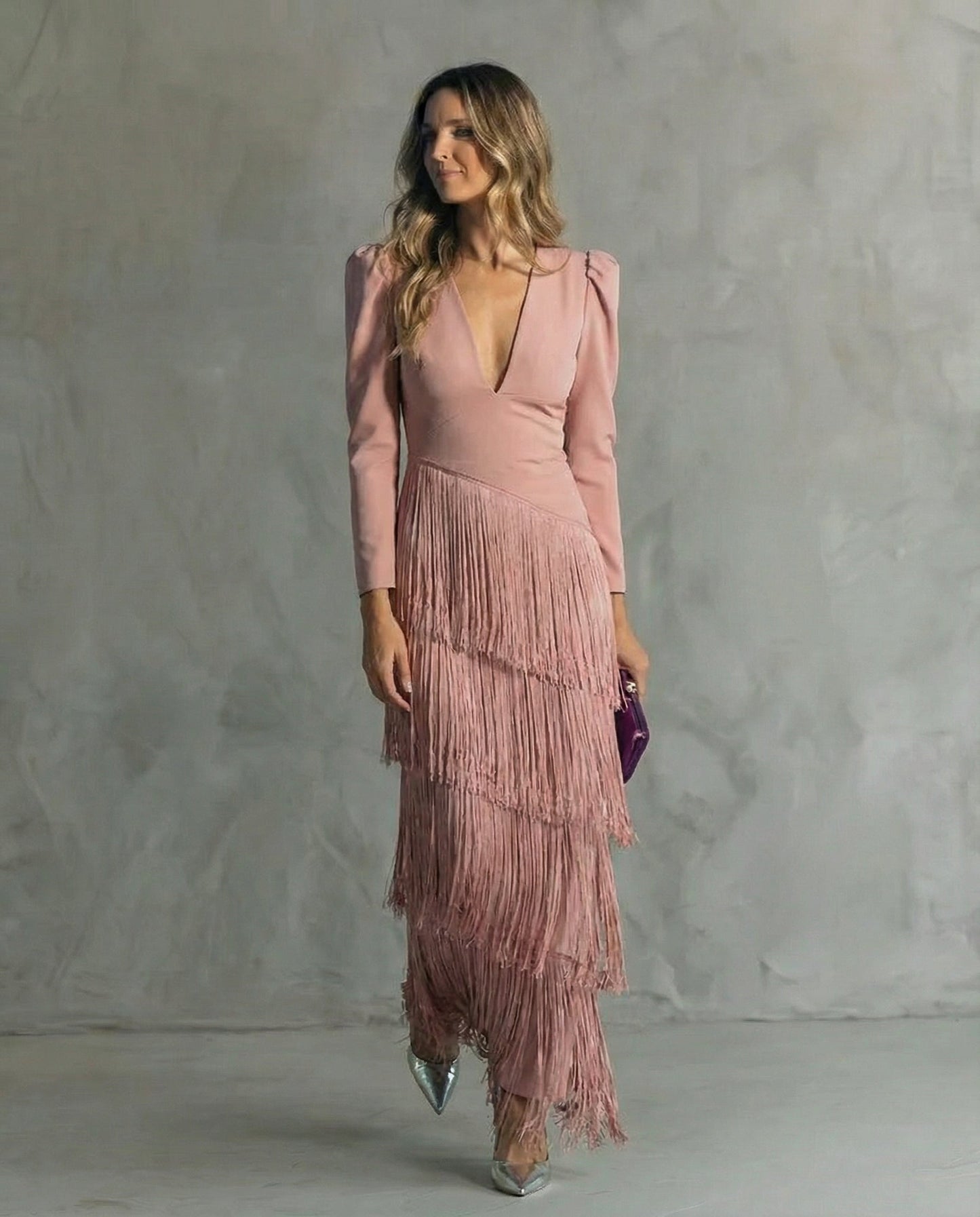 Belmira™ Elegante vestido con mangas con flecos