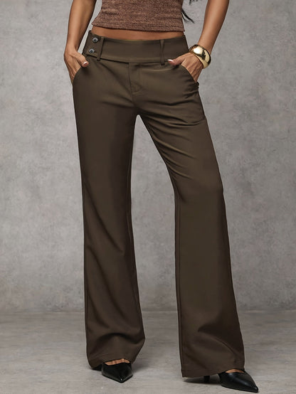 Elena™ Pantalón Moderno de Corte Ancho