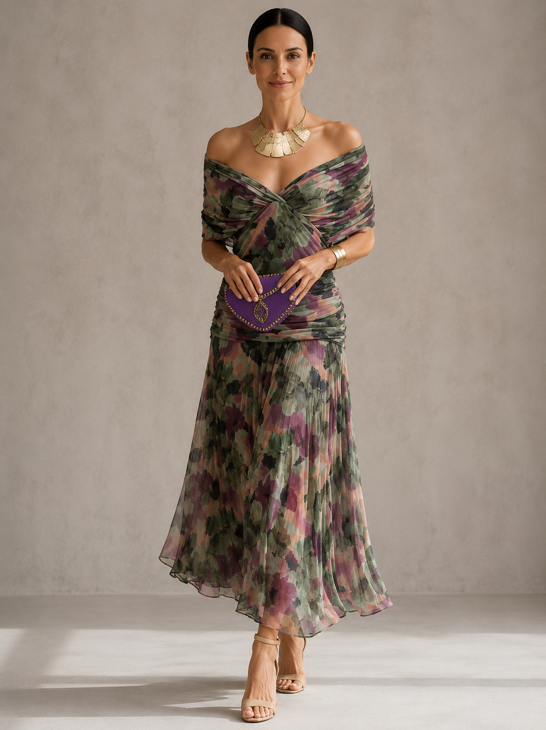 Selvani™ Vestido de noche color coral