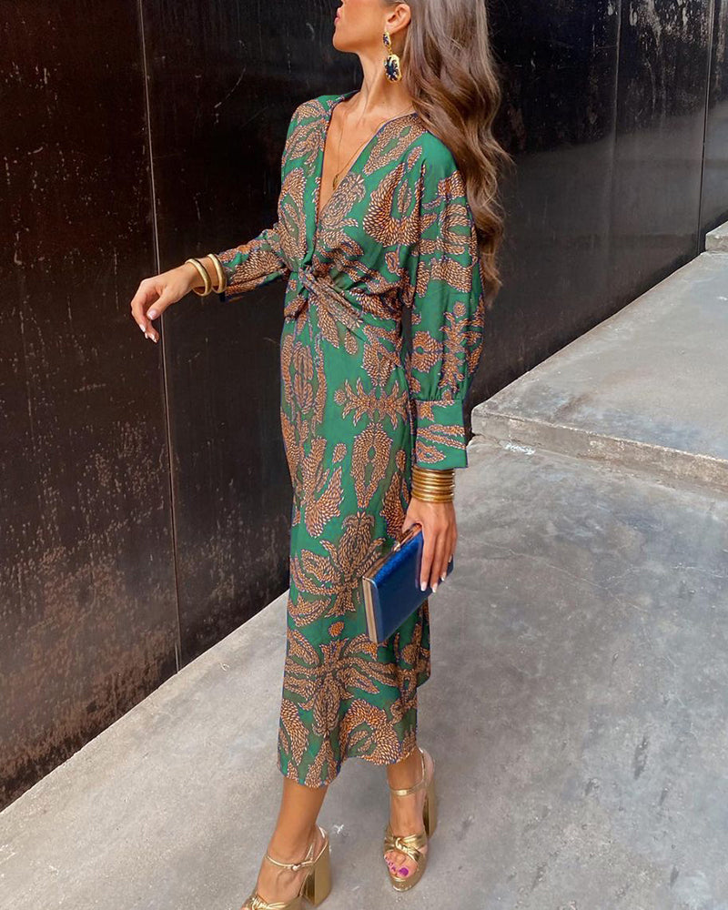 Alzena™ Vestido midi de elegancia floral