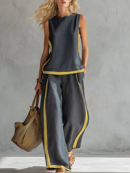 Leila™ Elegante Traje de Algodón
