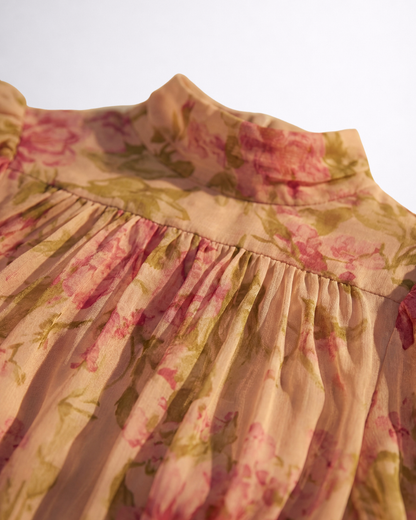 Rosario™ Vestido largo de gasa floral