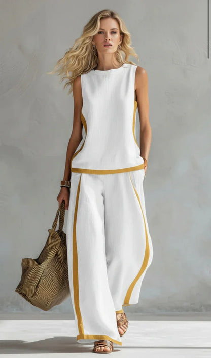 Leila™ Elegante Traje de Algodón