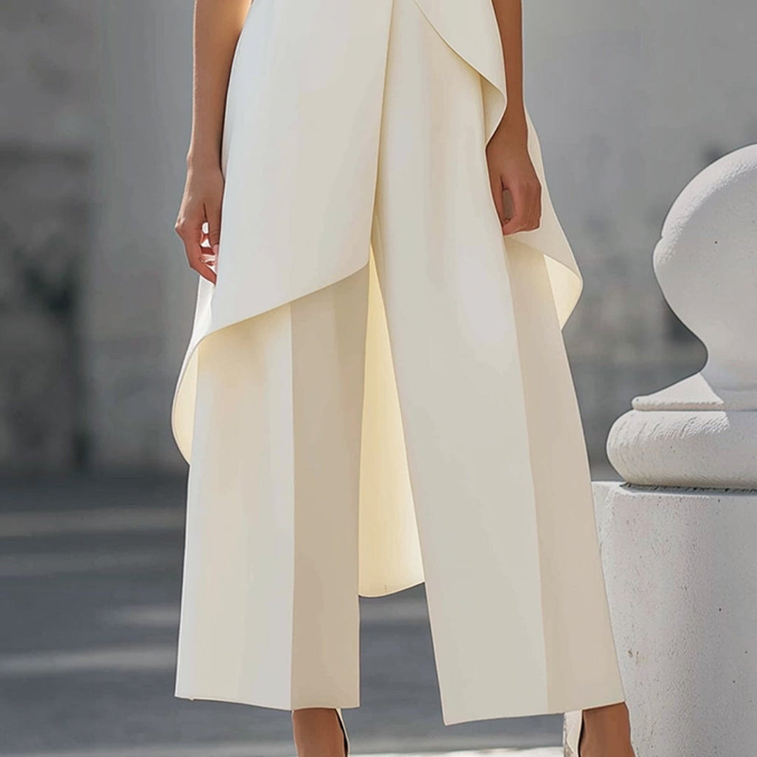 Valentina™ Mono elegante con cuerpo de cuello alto drapeado