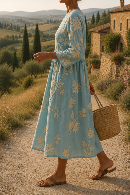 Vestido midi informal con estampado floral