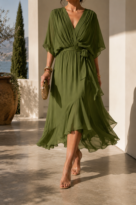 Vestido con cuello en V