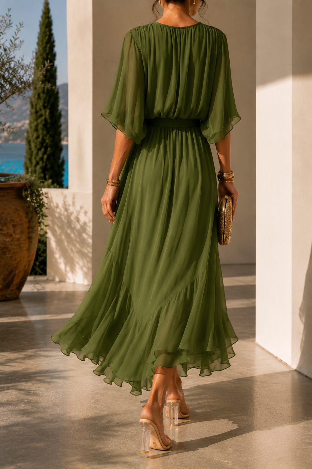 Vestido con cuello en V