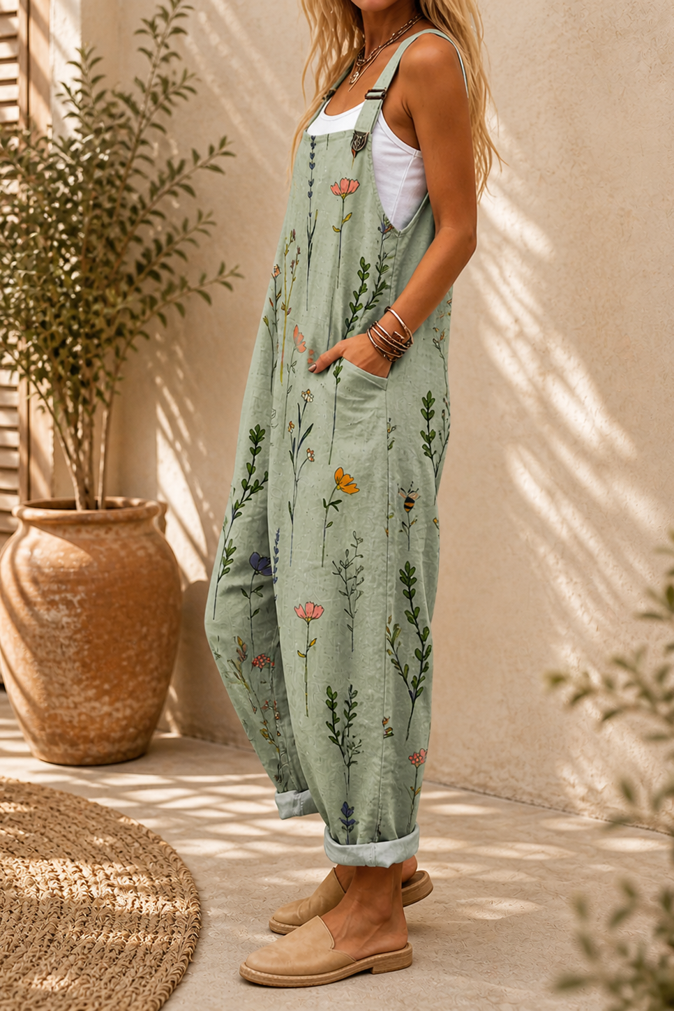 Peto cómodo con estampado floral