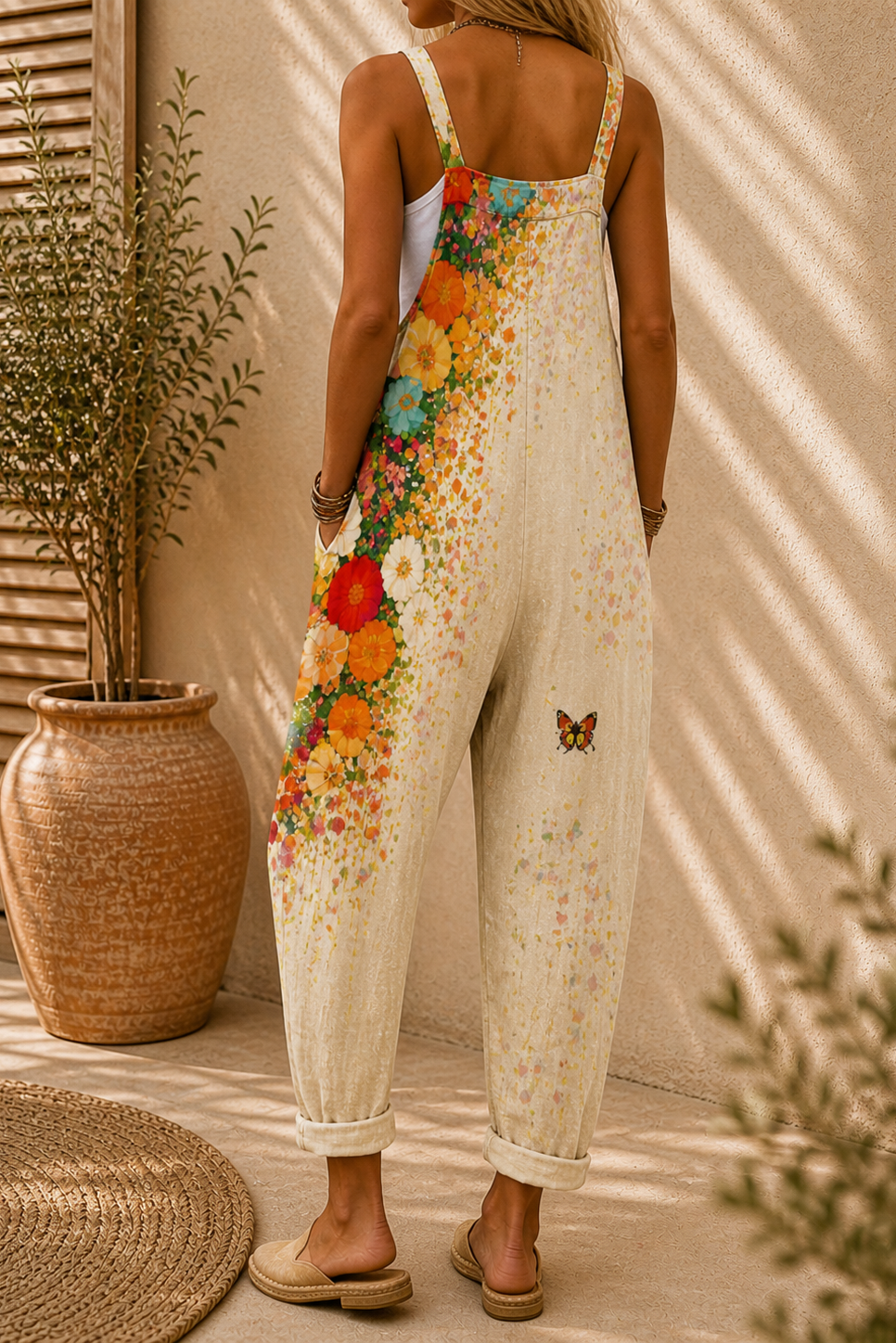 Peto cómodo con estampado floral