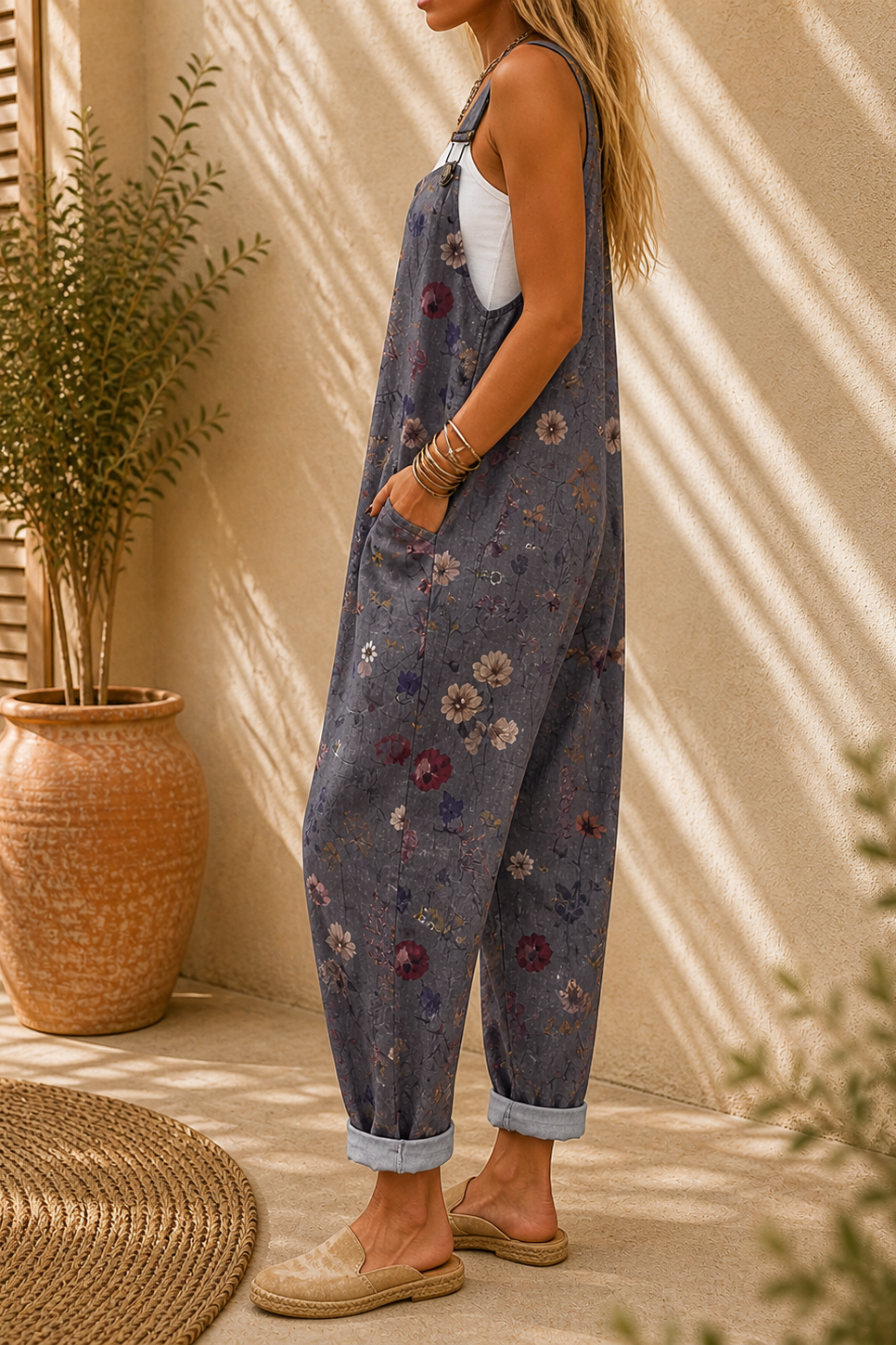 Peto cómodo con estampado floral