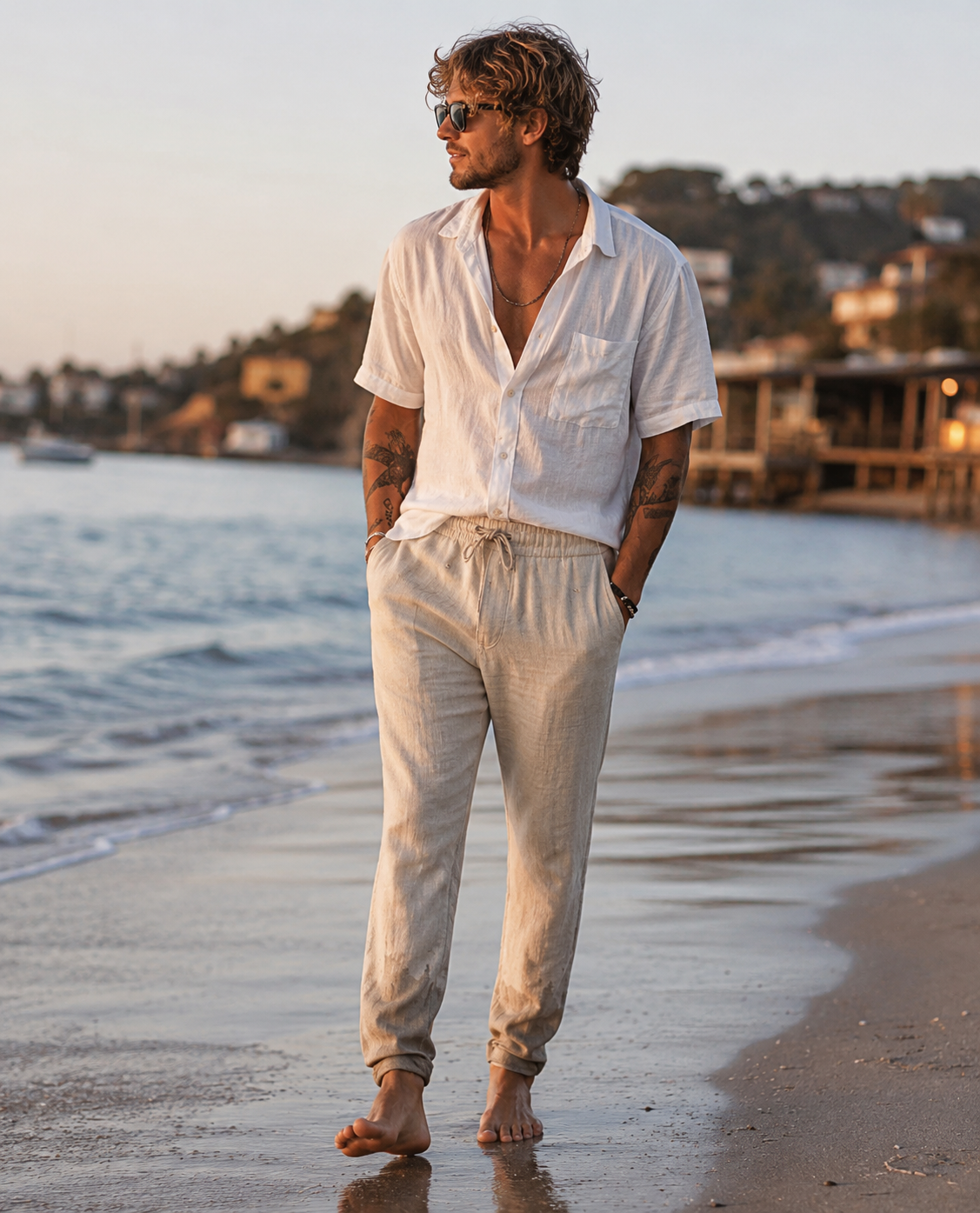 Nico™ Pantalones de playa de lino