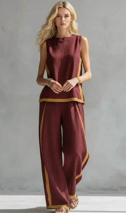 Leila™ Elegante Traje de Algodón