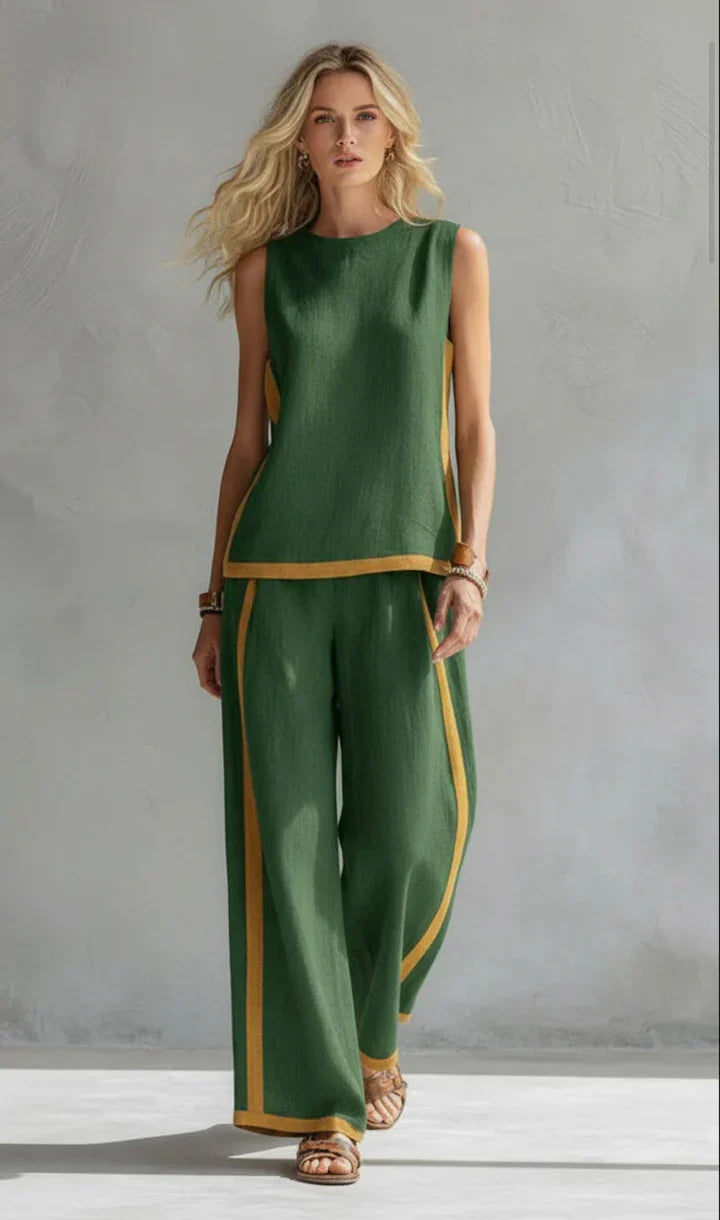 Leila™ Elegante Traje de Algodón
