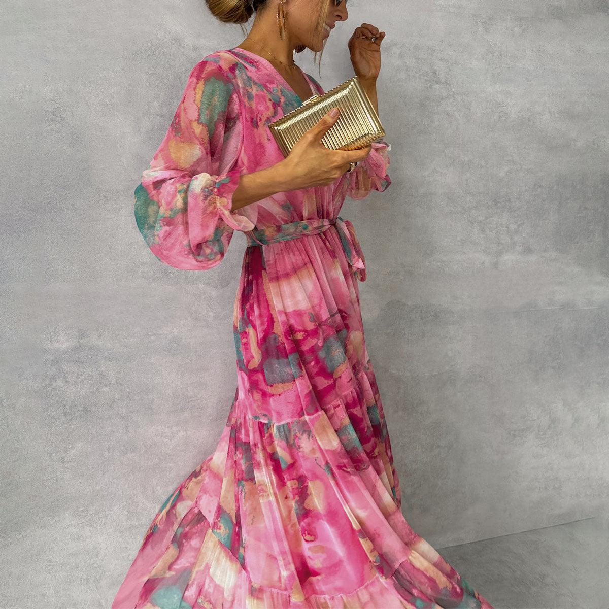 Nuvéria™ Vestido cruzado con estampado floral
