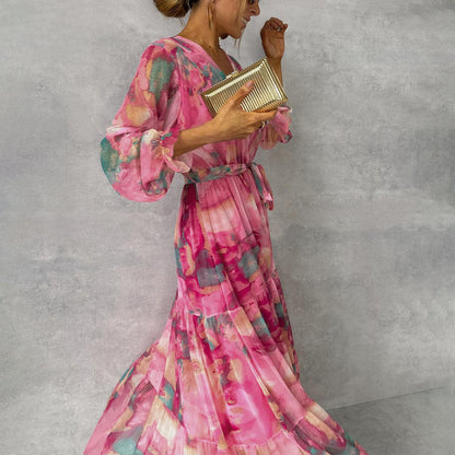 Nuvéria™ Vestido cruzado con estampado floral