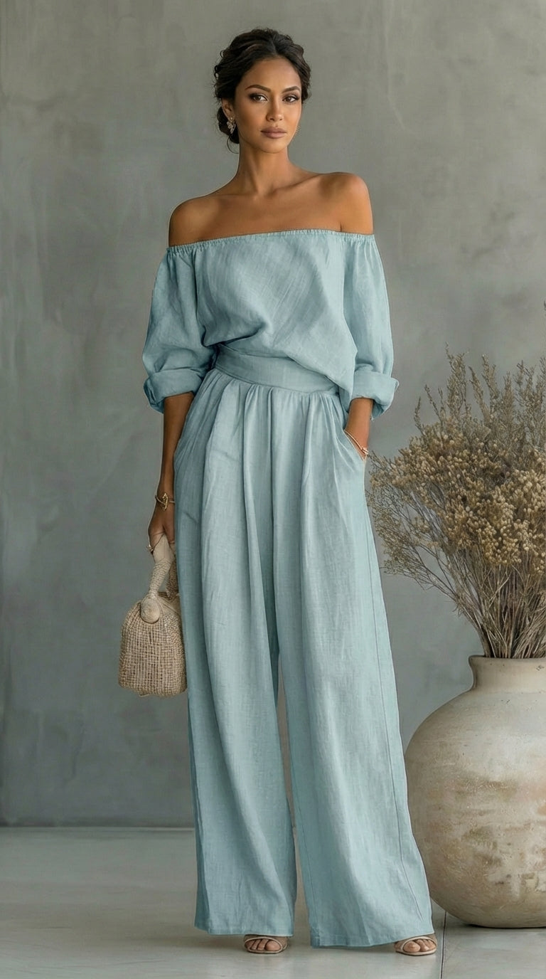 Liliána™ Conjunto exclusivo con efecto de tela para un verano con estilo