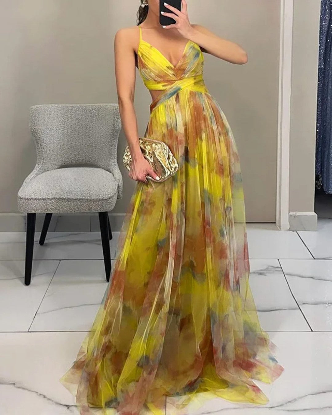 Talvéra™ Vestido largo con estampado floral encantador