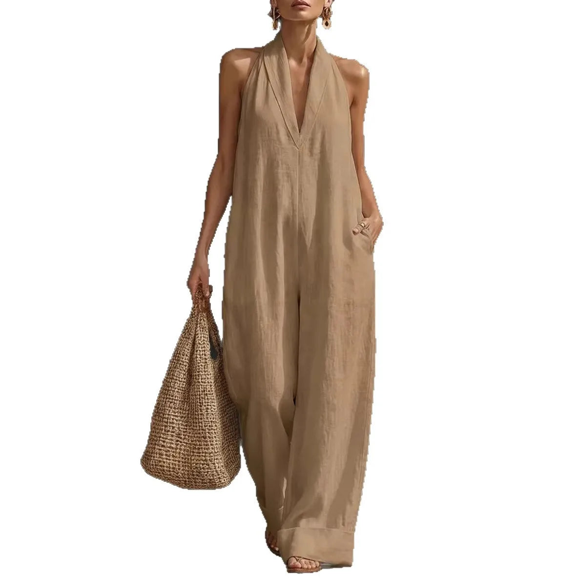 Lola™ Mono de verano para mujer de cuello cruzado