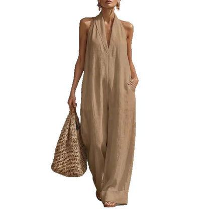 Lola™ Mono de verano para mujer de cuello cruzado