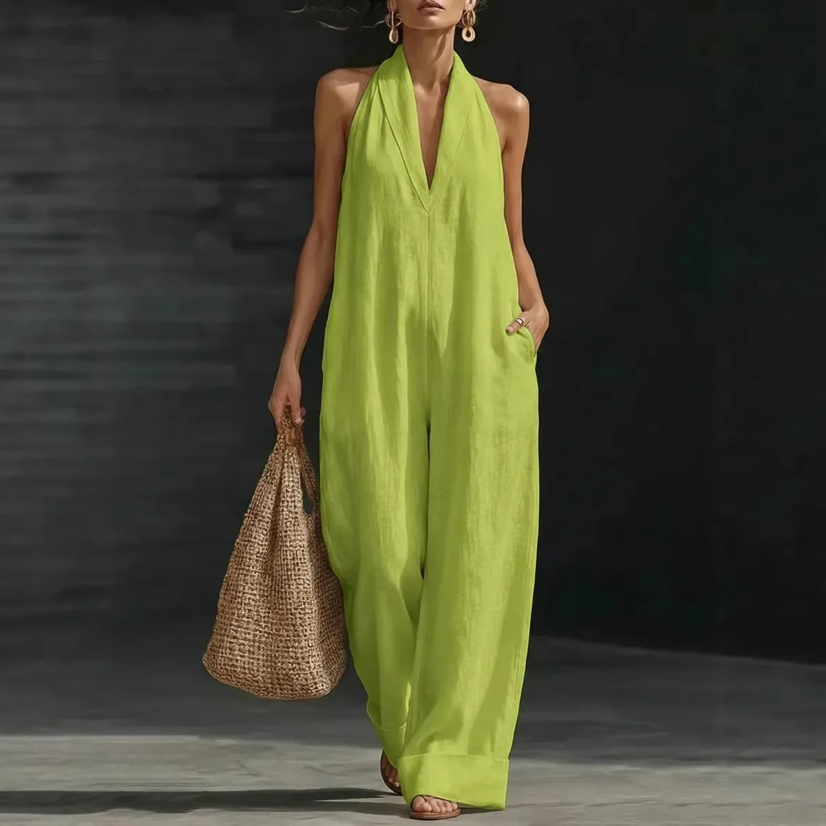 Lola™ Mono de verano para mujer de cuello cruzado