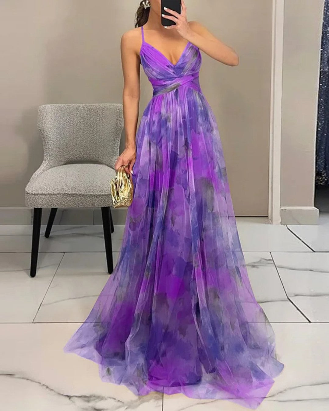 Talvéra™ Vestido largo con estampado floral encantador