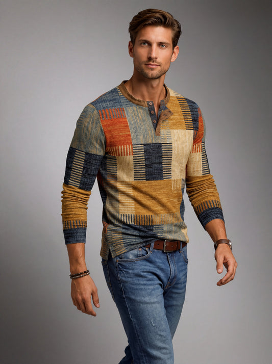 Isabella Torres - Camisa de Retazos Colorida para Hombre