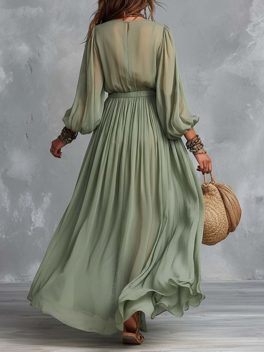 Ireneᵀᴹ Vestido largo con estampado floral estilo bohemio
