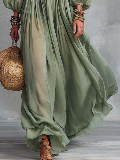 Ireneᵀᴹ Vestido largo con estampado floral estilo bohemio