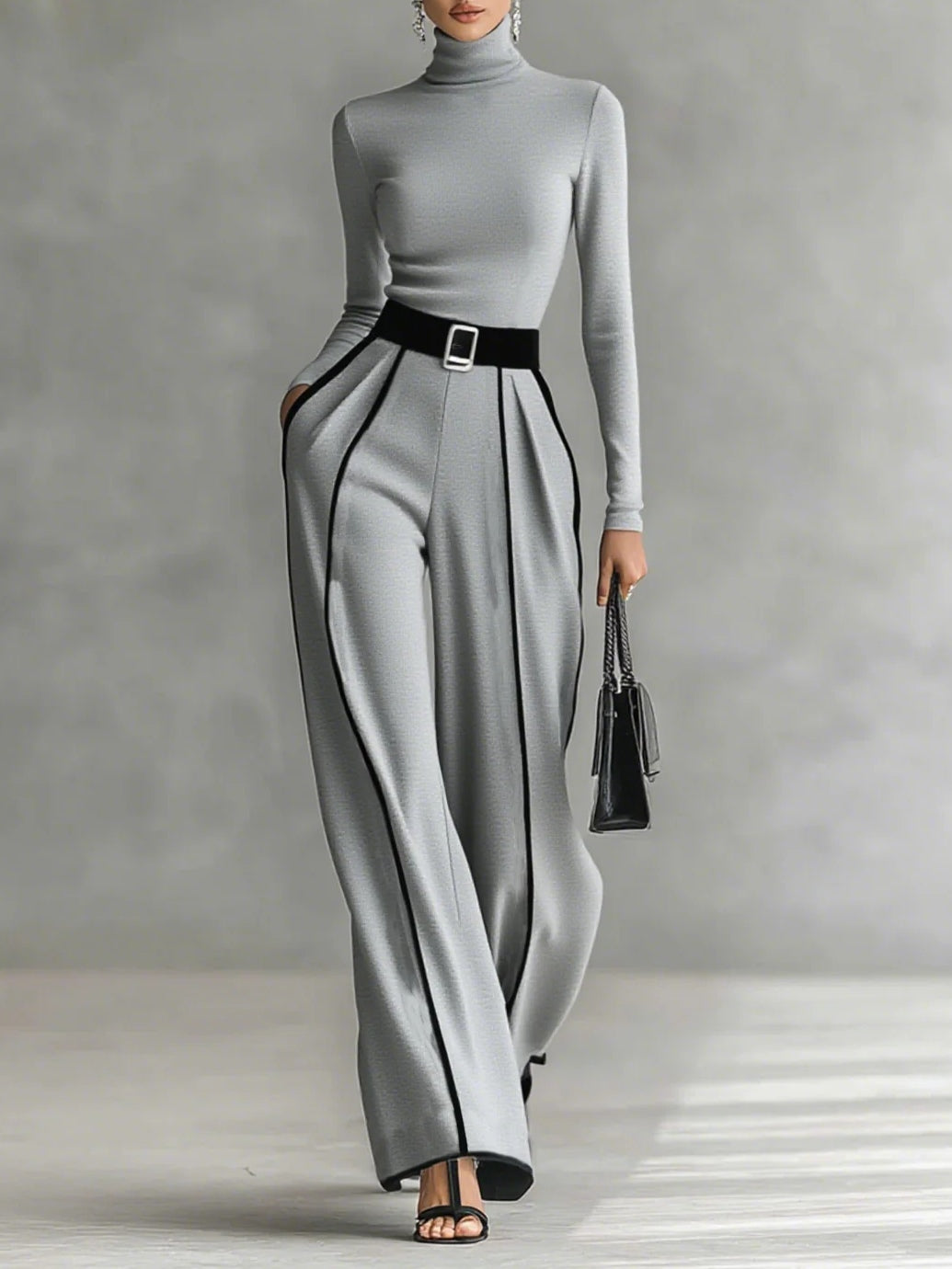Vera™ Conjunto elegante con detalles en contraste