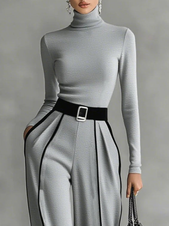Vera™ Conjunto elegante con detalles en contraste