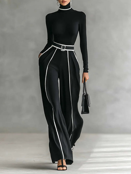 Vera™ Conjunto elegante con detalles en contraste