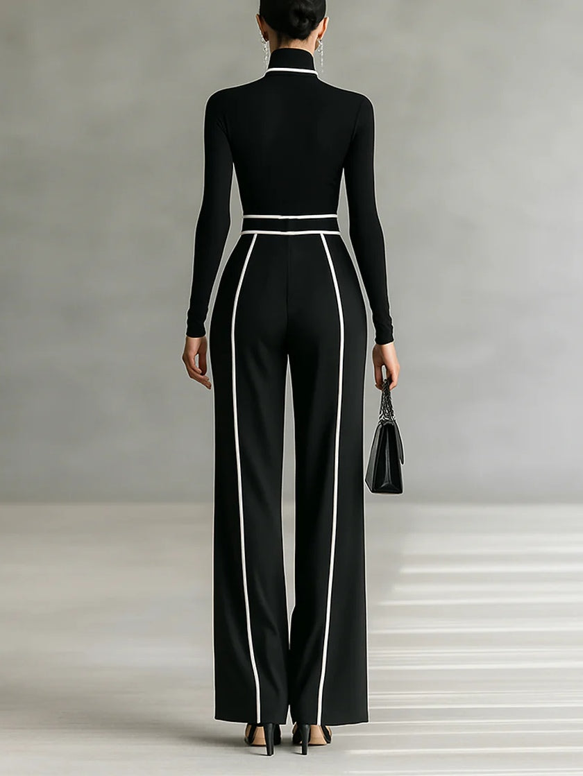 Vera™ Conjunto elegante con detalles en contraste