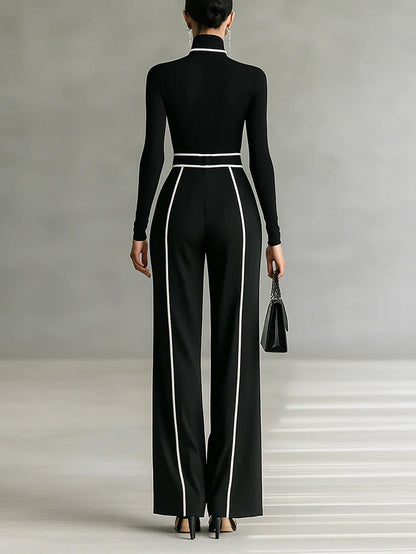 Vera™ Conjunto elegante con detalles en contraste