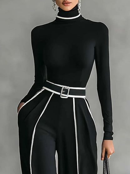 Vera™ Conjunto elegante con detalles en contraste