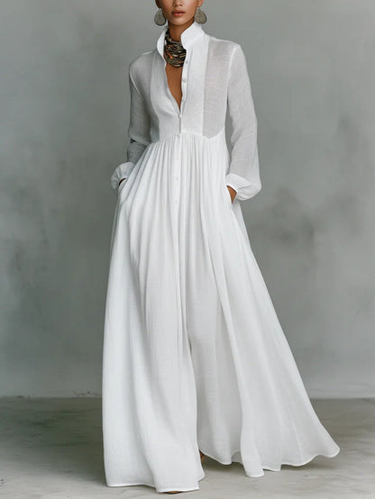 Vegaᵀᴹ Vestido largo minimalista de cuello alto