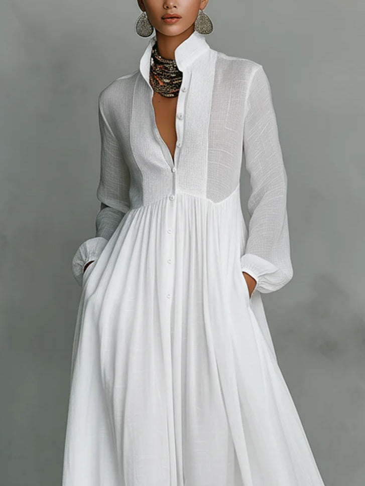 Vegaᵀᴹ Vestido largo minimalista de cuello alto