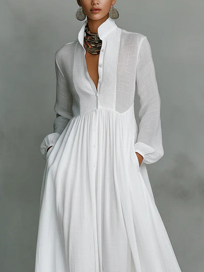 Vegaᵀᴹ Vestido largo minimalista de cuello alto
