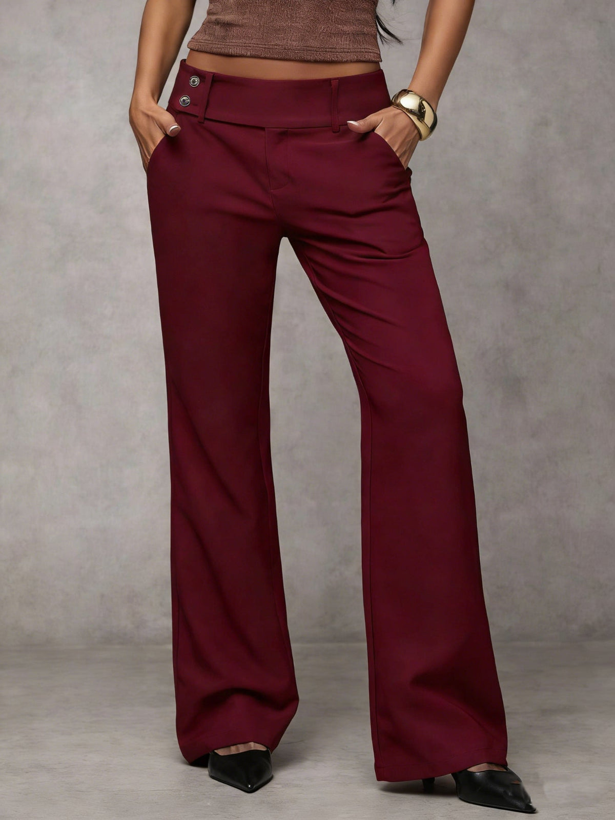 Elena™ Pantalón Moderno de Corte Ancho