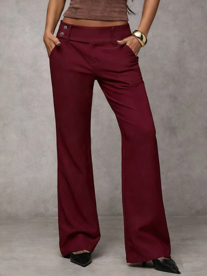 Elena™ Pantalón Moderno de Corte Ancho
