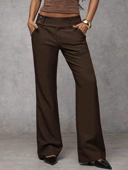 Elena™ Pantalón Moderno de Corte Ancho