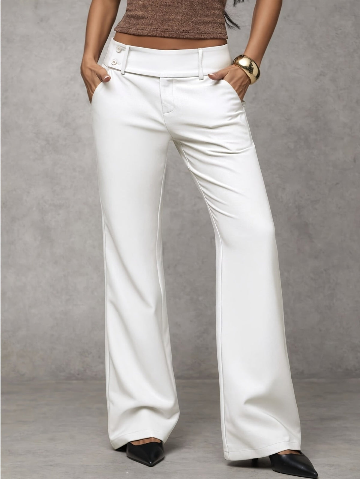 Elena™ Pantalón Moderno de Corte Ancho