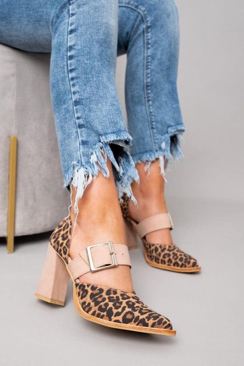 Ilana™ Tacos de bloque con llamativo estampado de leopardo.