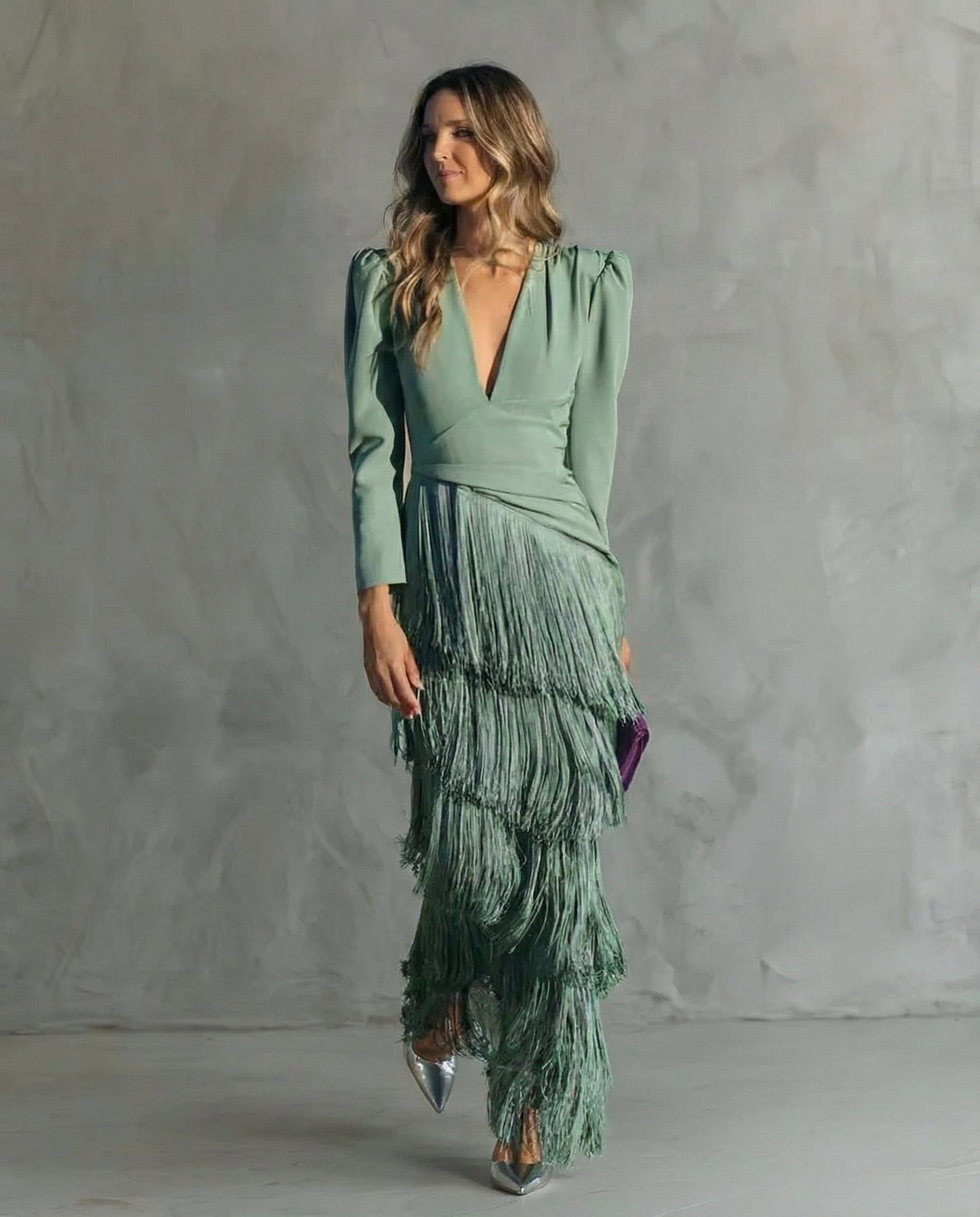 Belmira™ Elegante vestido con mangas con flecos
