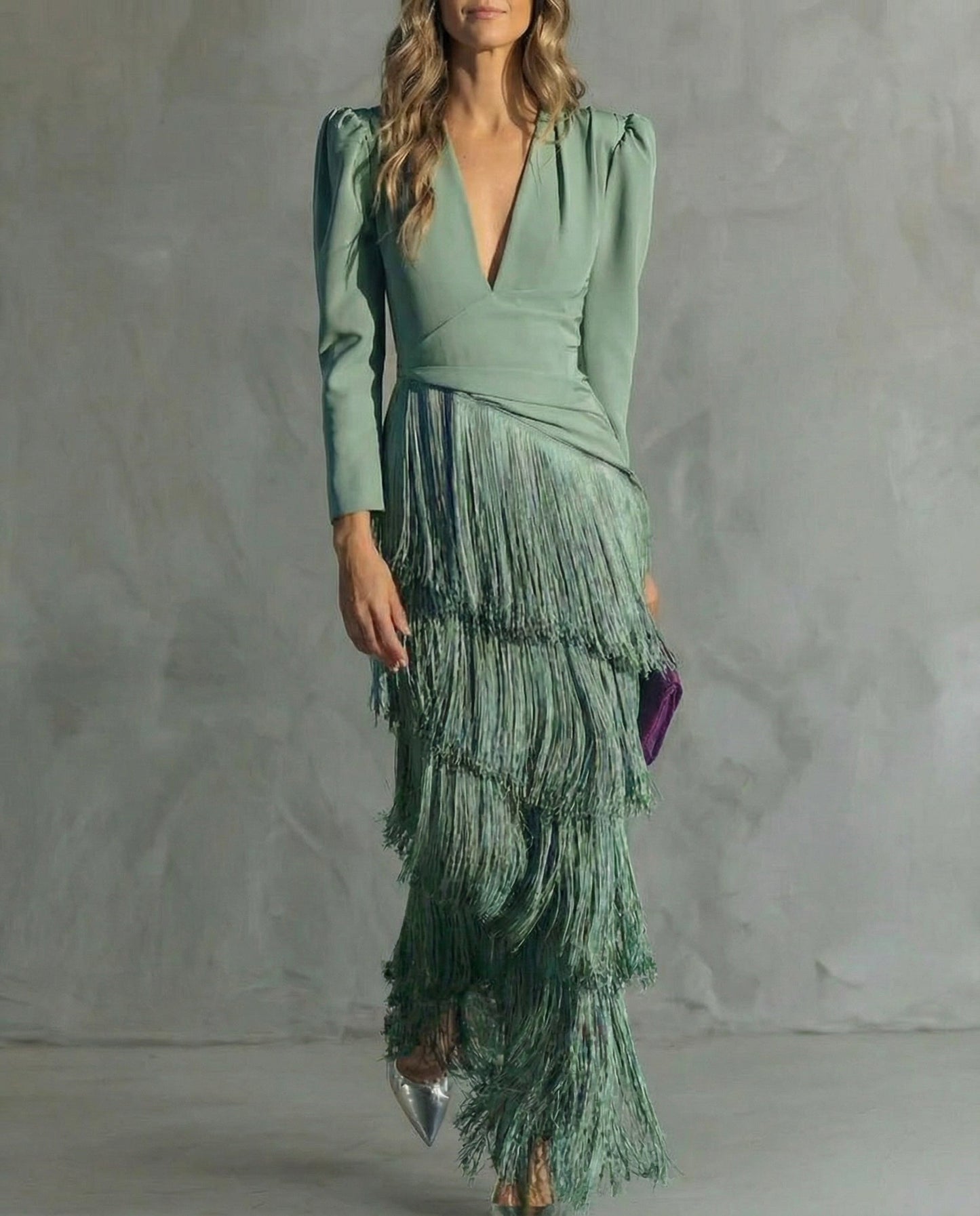 Belmira™ Elegante vestido con mangas con flecos