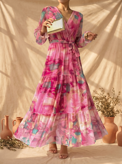 Nuvéria™ Vestido cruzado con estampado floral