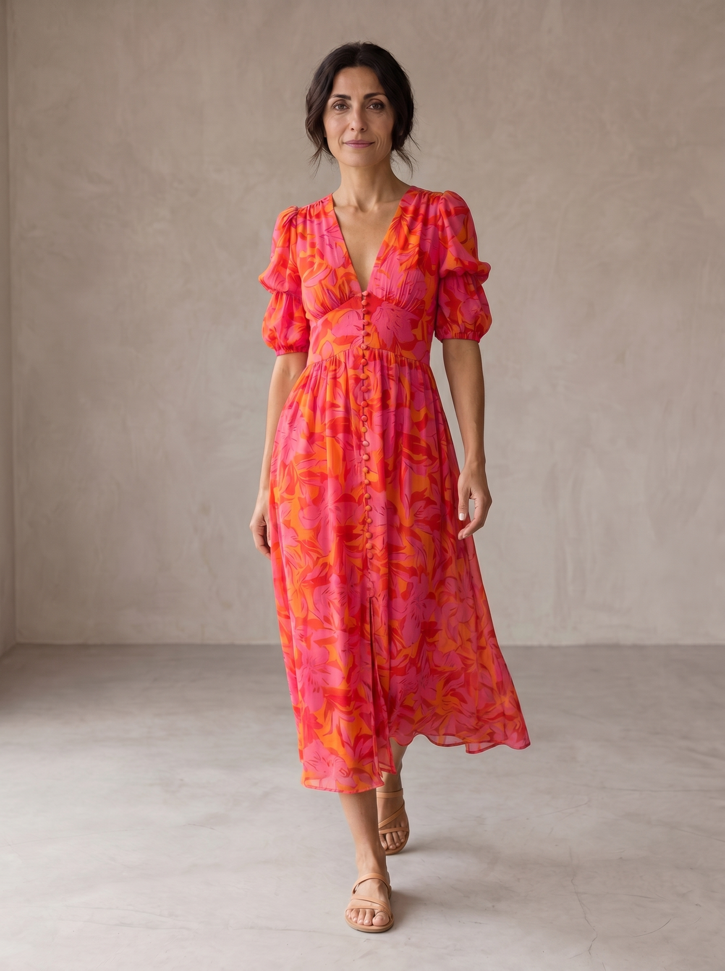 Aureli™ Vestido largo con brillo solar