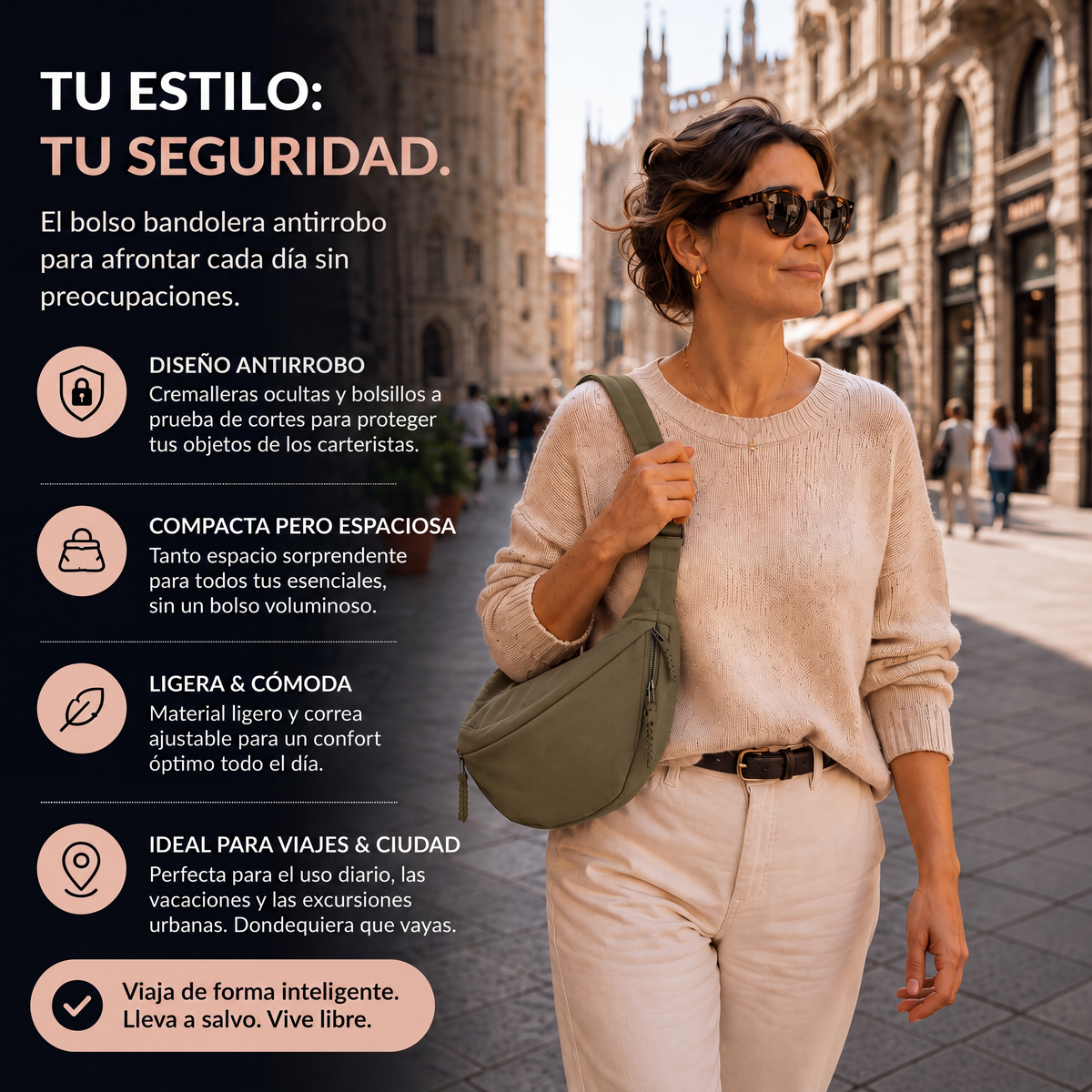 Chiara™ Bolso de hombro gris