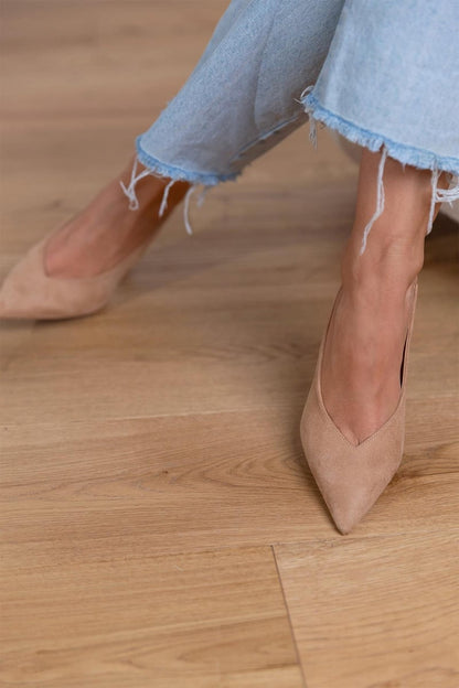 Marlena™ Zapatos de tacón bajo en color nude